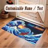 Octopus Sea Life Theme Crystal Velvet Floor Rug Personalized Custom Name Text Warm Carpet Home Decoration