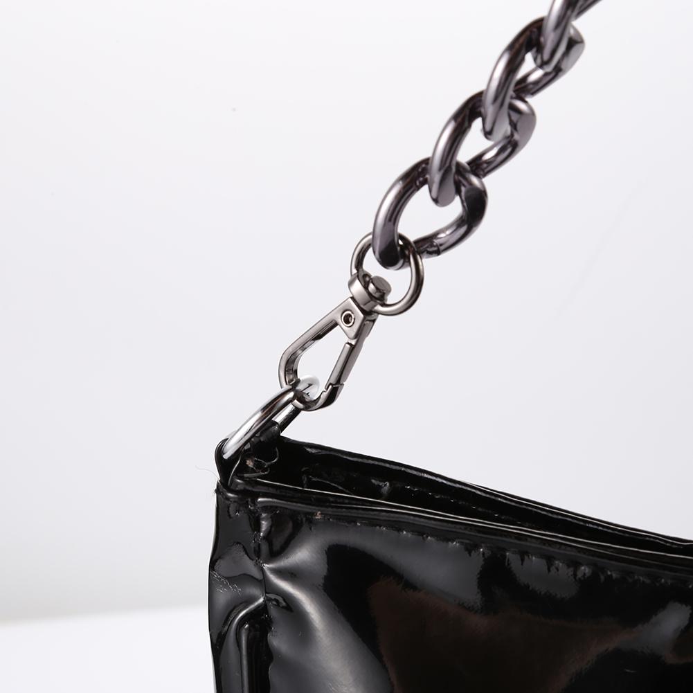 40cm Punk Metal Thick Chain Bag Shoulder Strap DIY Handbag Handles (Black)