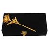 Golden Rose Flower with Golden Leaf with Black Gift Box