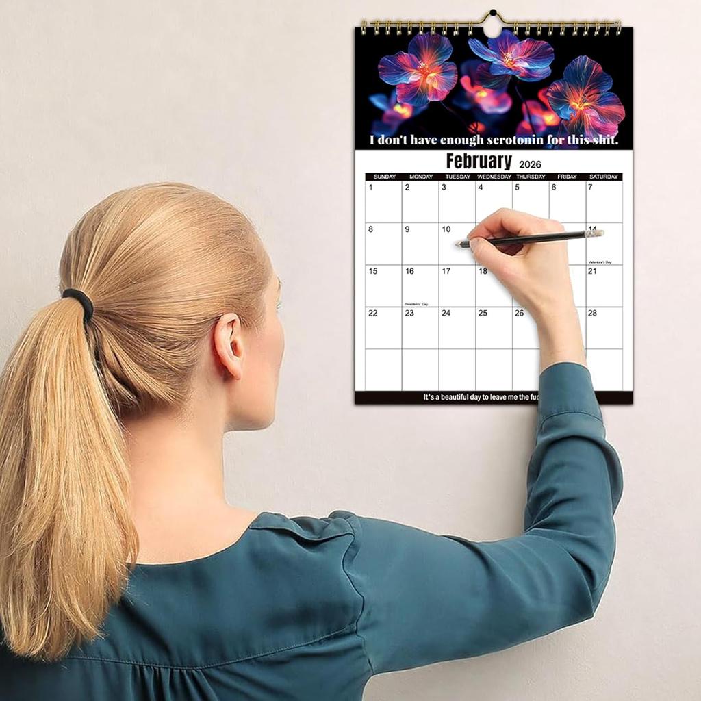 Fuck It Calendar 2026 Calendar For Tired Women,Funny Monthly Calendar Gag Gift for Womens,Funny party gift Home Office Wall Calendar,Tired Ladies