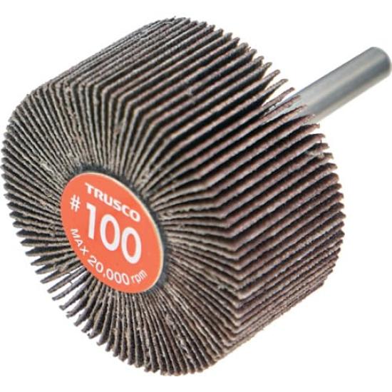 

TRUSCO Economy Flap Shaft Diameter Outer Diameter 50mm x Width 25mm x Shaft Length of Wheel, 6mm, 35mm, #100 (Pack 5) EF5025-100