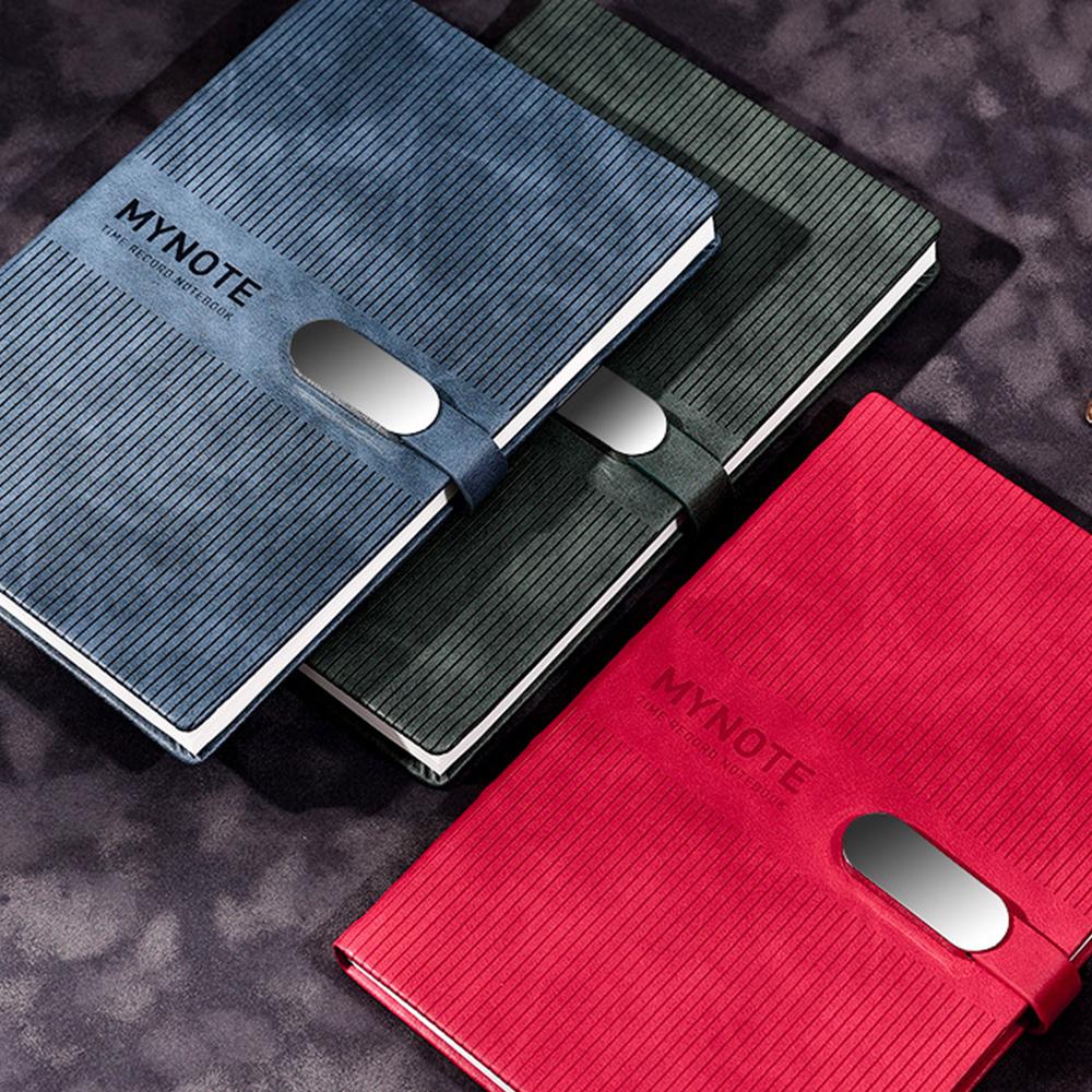 (Logo Can Be Engraved) A5 Buckle Business Leather Notebook, Student Notepad, Meeting Minutes, Diary, Subject Notebook