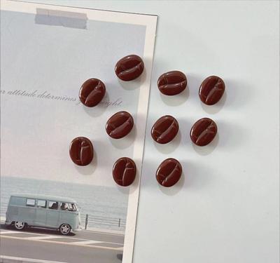 Creative Coffee Bean Refrigerator Magnets 10 Pieces Set Decorative Kitchen Magnets for Fridge Office Locker and Magnetic Surfaces
