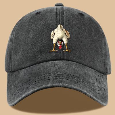 1pc Adjustable Prank Chicken Face Baseball Cap  Breathable  Comfortable Perfect for Holidays Parties Birthdays