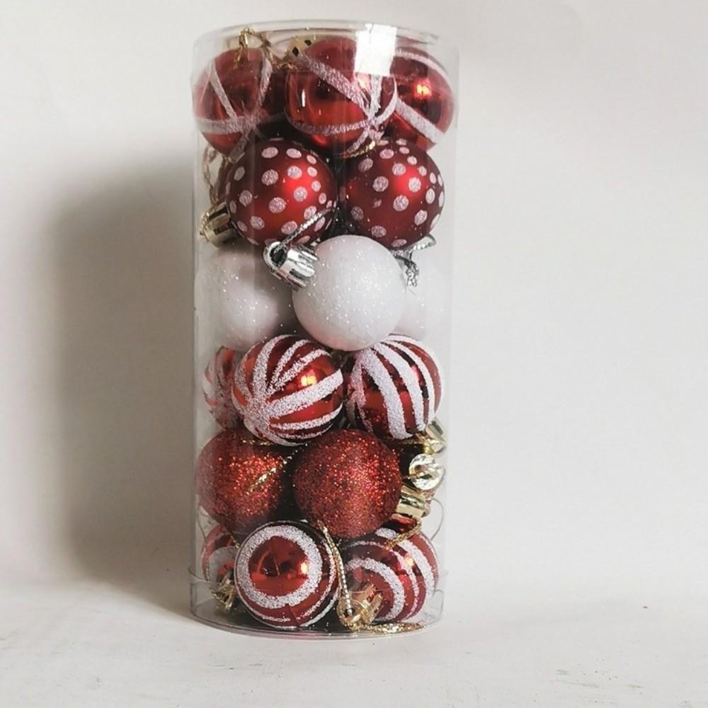Neues 3cm Bemaltes Weihnachtskugel-Set Weihnachtsbaumkugeln Geschenkkugel Weihnachtsbaumbehang Weihnachtsdekorationen Kunststoff Weihnachtsornamentkugel