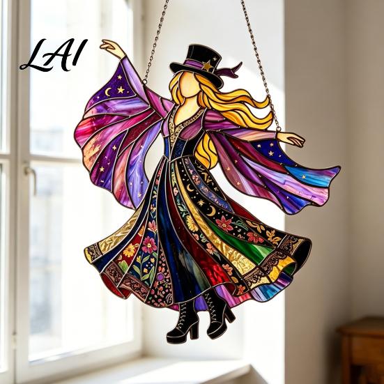 Dreamer Gift Sun Catcher Dancing Lady Catcher Acrylic Hanging Ornament Bohemian Gothic