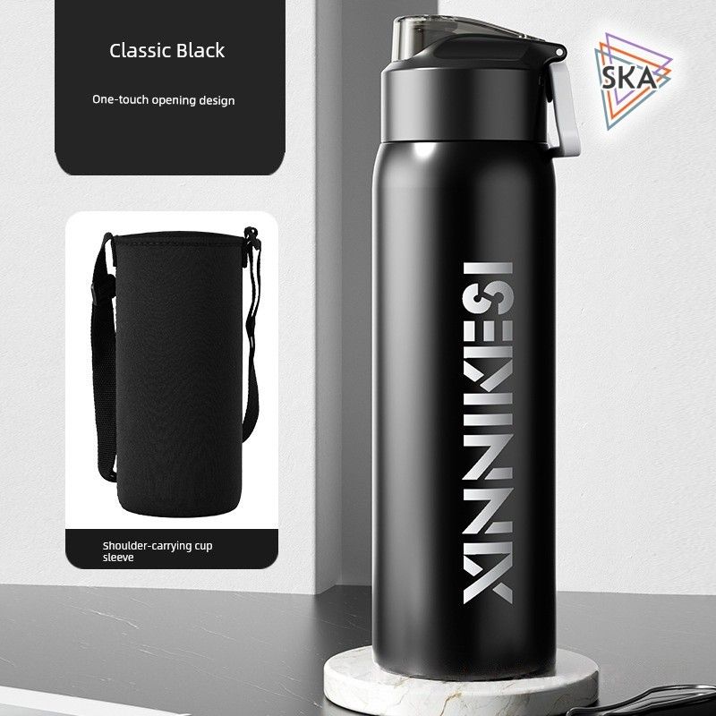 Japanese Large-Capacity Thermos Cup for Students, 316 Stainless Steel Outdoor Sports Water Bottle, Men's Car-Mounted Direct Drinking Cup