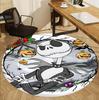The Nightmare Before Christmas Pattern Round Rug, Indoor/Outdoor Mat, for Picnic, Gameroom, Bedroom, Office, Living Room, Home Decor Carpet, Birthday 