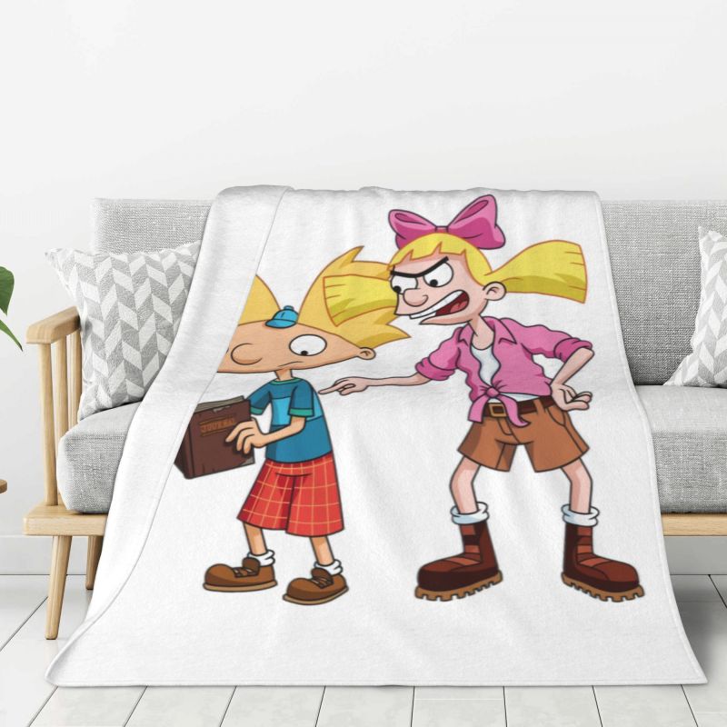 Custom Hey Arnold Animated Anime Helga Pataki Blanket Warm Fleece Soft Flannel Throw Blankets for Bedroom Couch Car Autumn