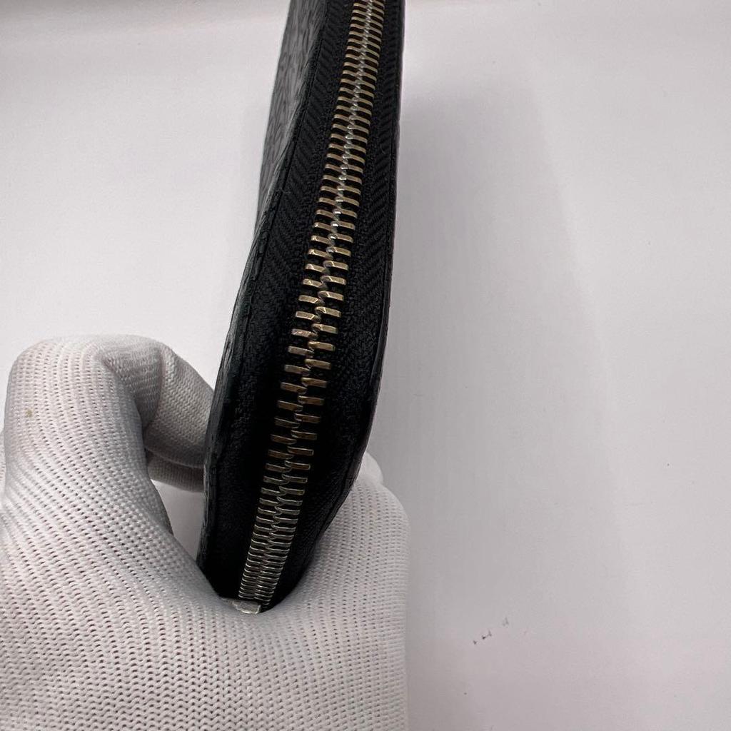 Used Popular Loewe Long Wallet Repeat Anagram Black