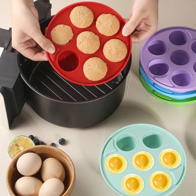 Silicone 7-Hole Cake Mold for Baking Food-Grade Silicone Dessert Mold for Cakes Jelly Pudding High-Temperature Resistant Kitchen Baking Tools
