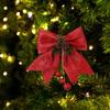 1PC 25X30cm Christmas Bow Hanging Bowknot Pendant Xmas Tree DIY Decoration For Wedding Party Decoration New Year Gift Bow Crafts