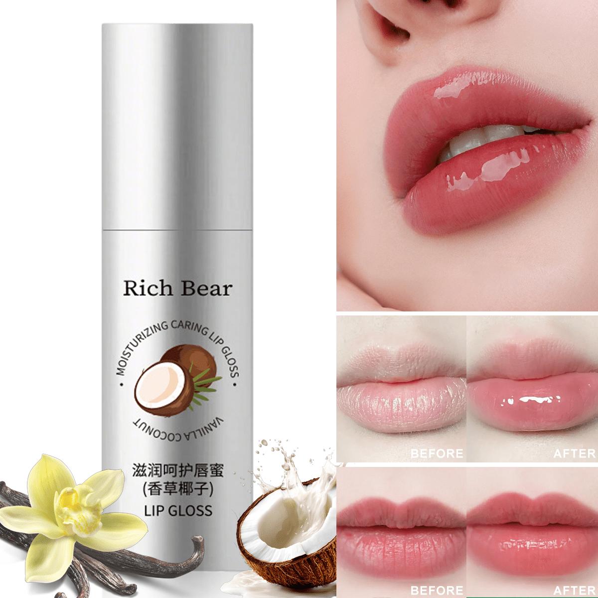 

1Pc Coconut Lip Gloss with Vitamin E Moisturizes Prevents Peeling Brightens Lips Reduces Lip Lines Non Greasy Hydrating 1