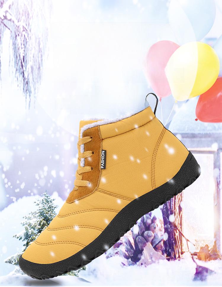 Men's Winter High-Top Lace-Up Velvet-Lined Boots for Seniors