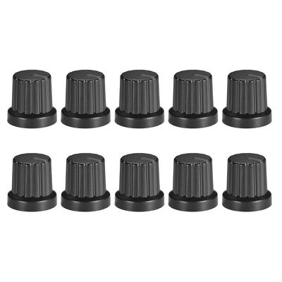 Uxcell 6mm Άξονας Κουμπί Hall για Ηχείο Πεντάλ Εφέ Ενισχυτής Μαύρο Κουμπί Ποτενσιόμετρου 10τεμ Μαύρο