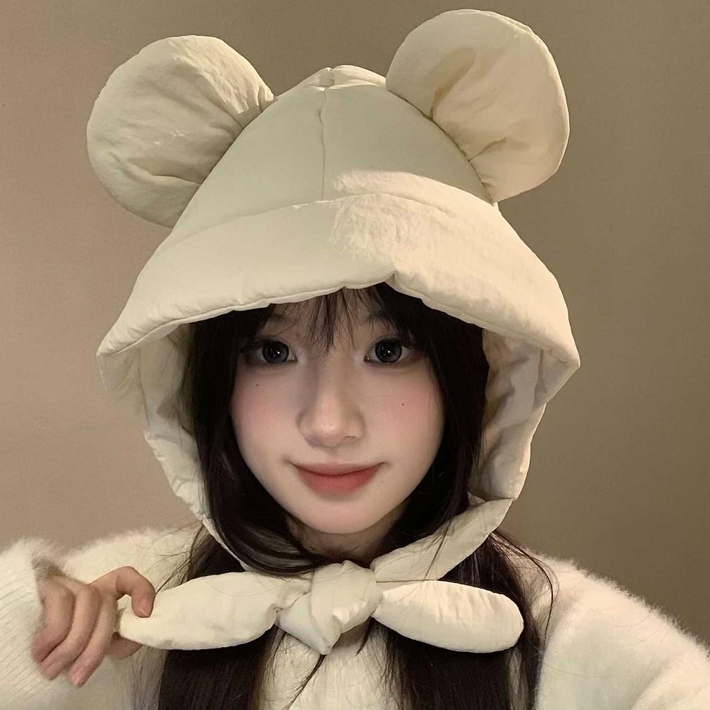 Легка Тепла Зимова Шапка-Вушка Міккі Мауса з Шерпи для Жінок, Ідеальна для Велоспорту та Активного Відпочинку