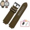 Cinturino in vera pelle per orologio Timex Tidal compass Cinturino T2n739 T2n720 T2n721 Cinturino in tela 24*16mm da uomo Bocca convessa