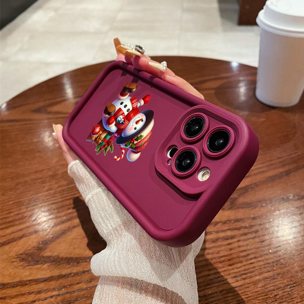 N101 Merry Christmas Art Soft Angel Eyes Phone Cases for iPhone 16 15 14 13 11 Pro Max 8 7 6s Plus 12 Mini XR XS Max SE Shockproof Cover