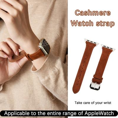 Watchband Cashmere Watch Strap For Apple Watch Series 9 8 7 6 SE 3 45/44/41mm Fashion Vintage Maillard Band Bracelet IWatch Ultra 49mm