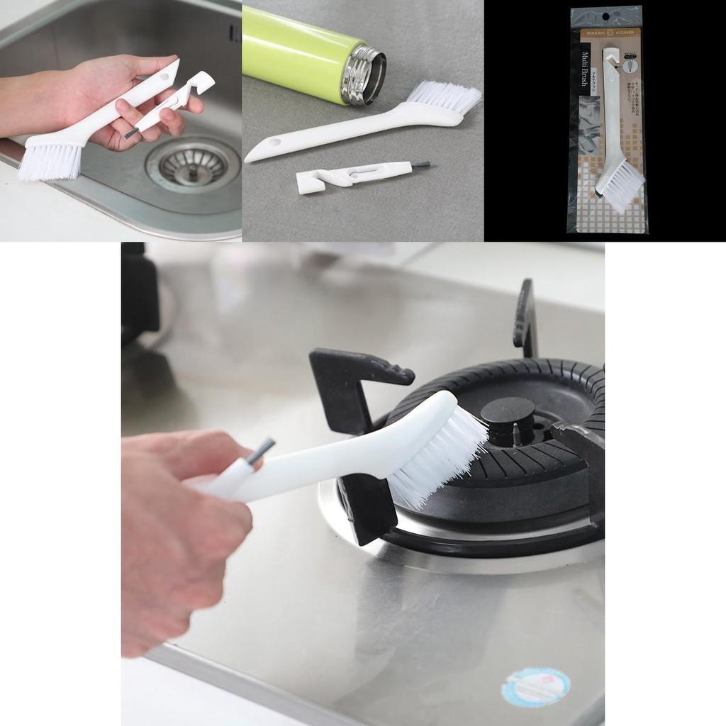 Multi Functional Crevice Cleaning Brush With Plastic Handle For Home