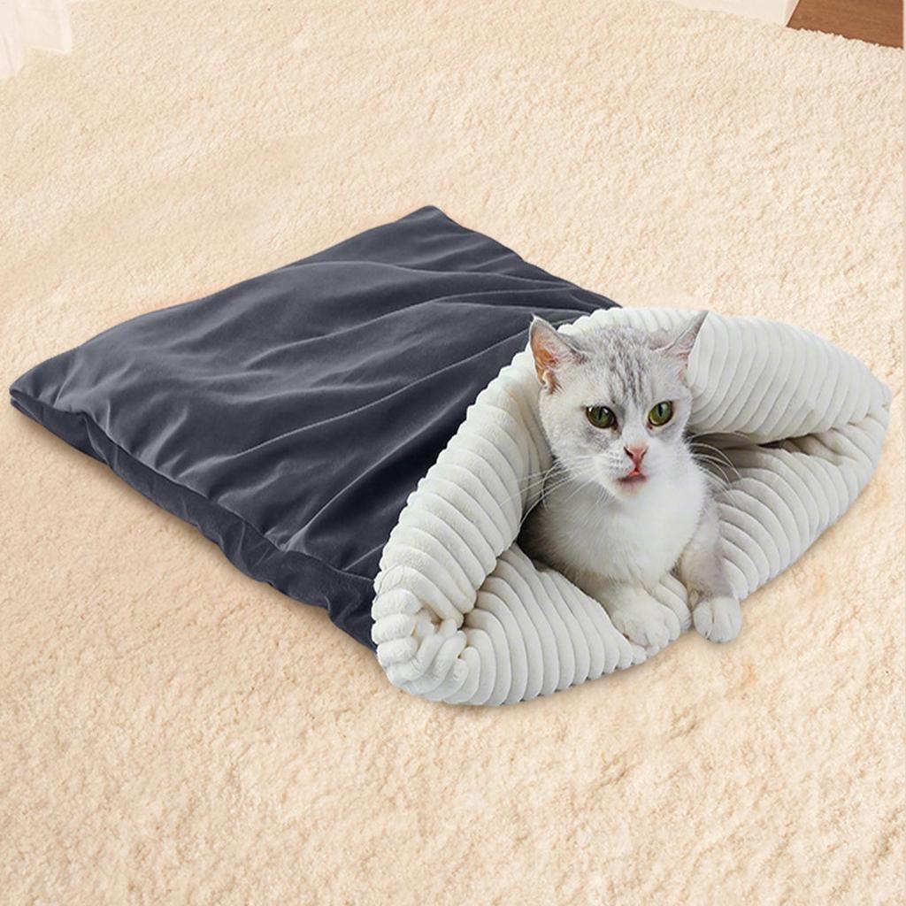 Cat Bed Cave Cozy Plush Cat Sleeping Bag Pet Snuggle Sack Warming Plush Nests For Rest Cuddle Hiding Travel Home Car Autumn