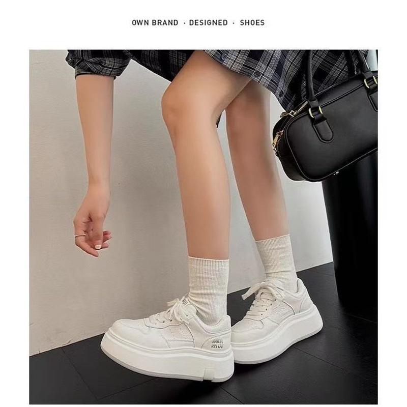 Platform Casual Sneakers For Women Lace Up Chunky Sole Fashion Shoes