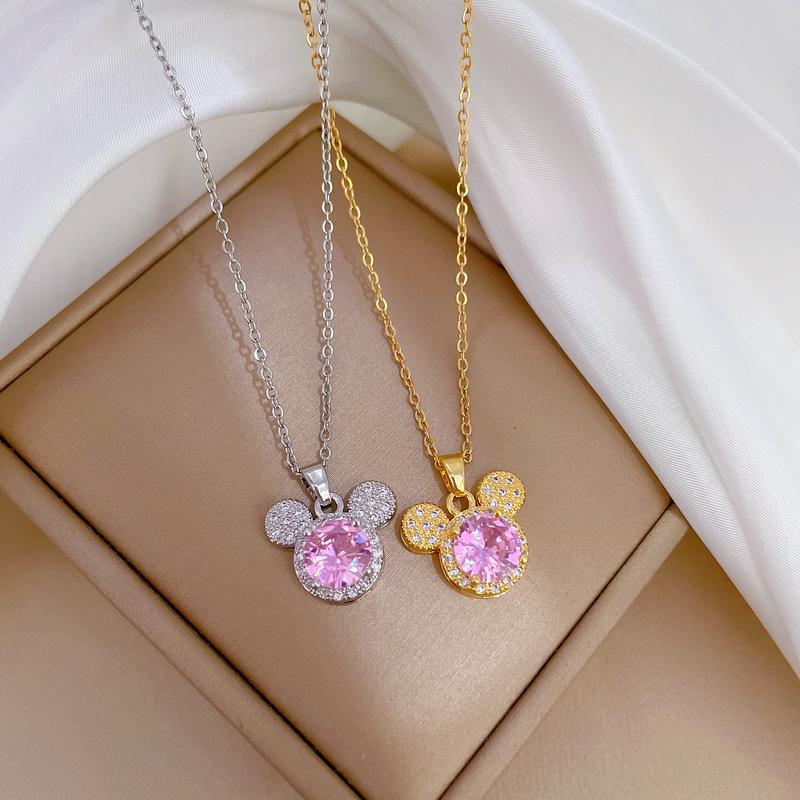 Guochao Micro-Inlaid With Diamonds Mickey Head Accessories Live Broadcast Court Style Full Of Diamonds Inlaid With Luxury Necklaces
