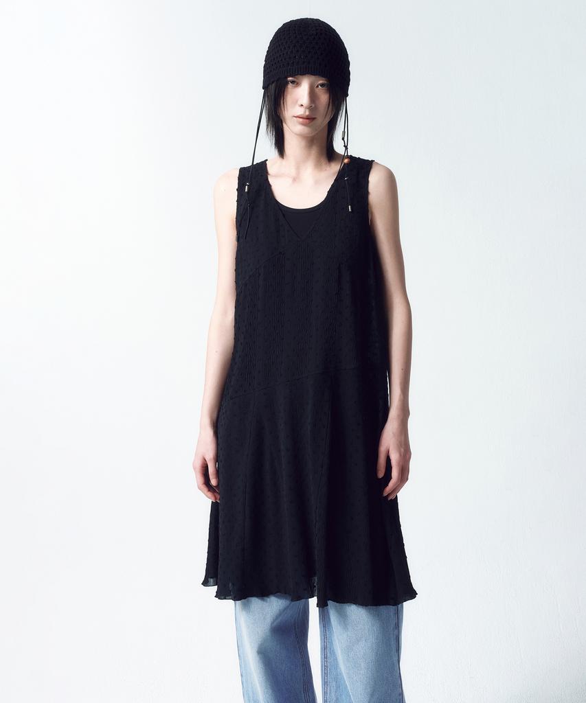 INSILENCE WOMEN Vintage Textured Dress Black