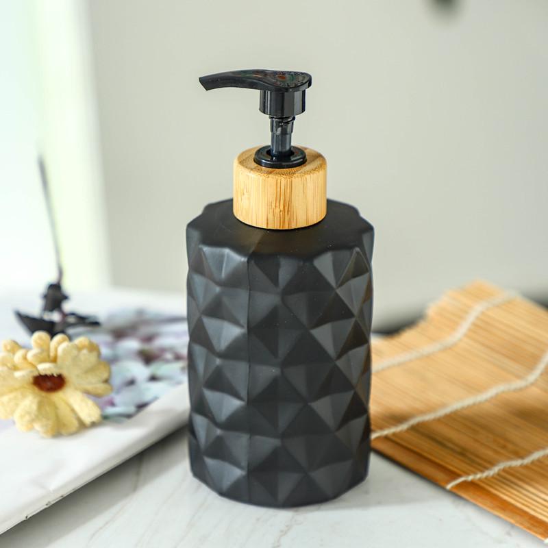 Nordic Luxury Glass Push-Top Bottle for Lotion, Hand Soap, Shampoo & Shower Gel