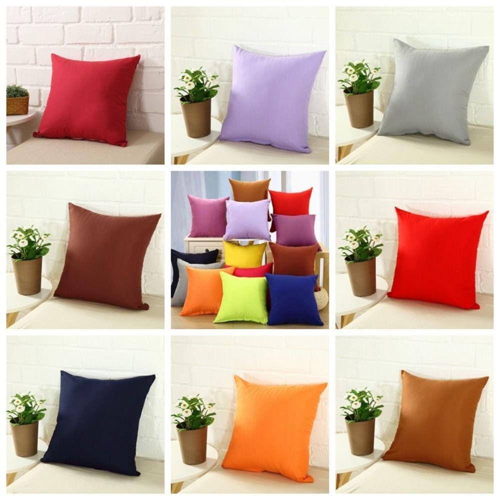 

Cotton Candy Color Pillow Case Cover Colorful Cushion Cover Solid Color Pillowcases Office S вина червоного кольору