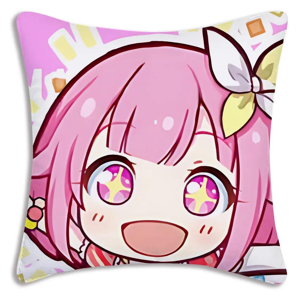 Game Manga Anime Otori Emu Chibi Pillow Covers Cartoon Sofa Decorative Home Double-sided Printing Short Plush Cute Cushion Cover