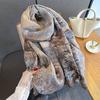Autumn New Retro Oil Painting Printed Scarf High-end Imitation Cashmere Wool Thickened Warm Scarf Multi-functional Shawl