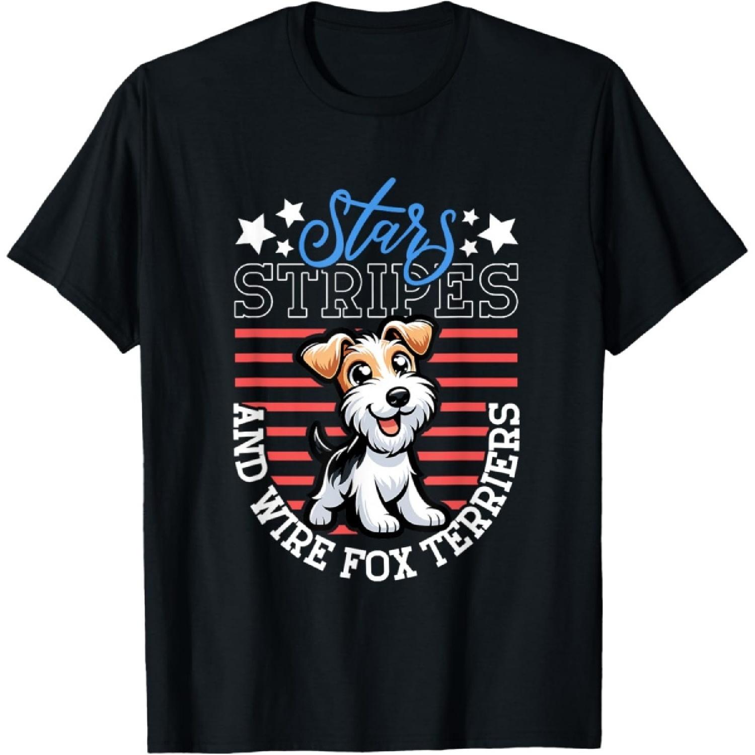 Patriotic Wire fox terrier T-Shirt for Women Kids Men S