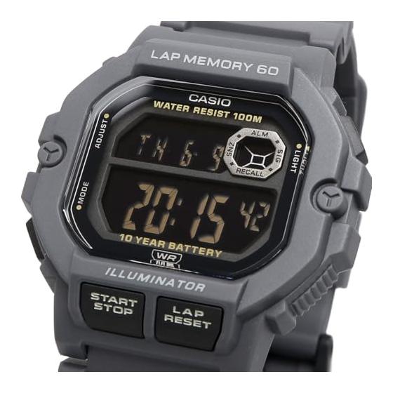 [Casio] CASIO Sports Gear Digital Men's Watch with 60 Lap Memory Function WS-1400H-8BV Overseas Model Gray Black Inverted LCD [Parallel Import]