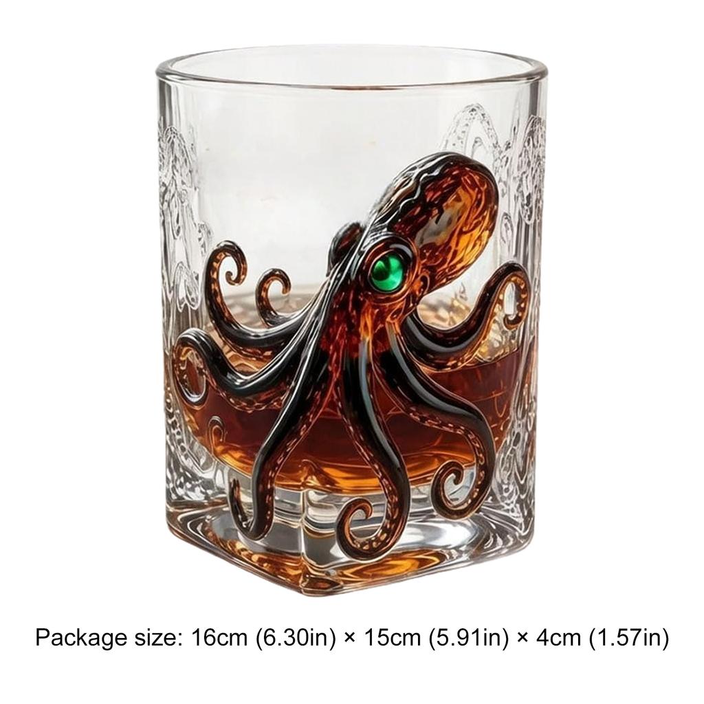 Deep Sea Decor Glasses Gift for Men Dad Brother Cocktail Tumbler Water Glasses Cup for Scotch Bourbon Cocktails Beverages Water