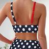 Patchwork Polka Dot Printed Bathing Suit Women Irregular High Waist Bikini Set Summer 2026 New Fashion Beach Swimwear Two Piece