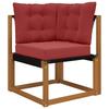 Outdoor Sofa Cushions 3 Pcs Burgundy Polyester