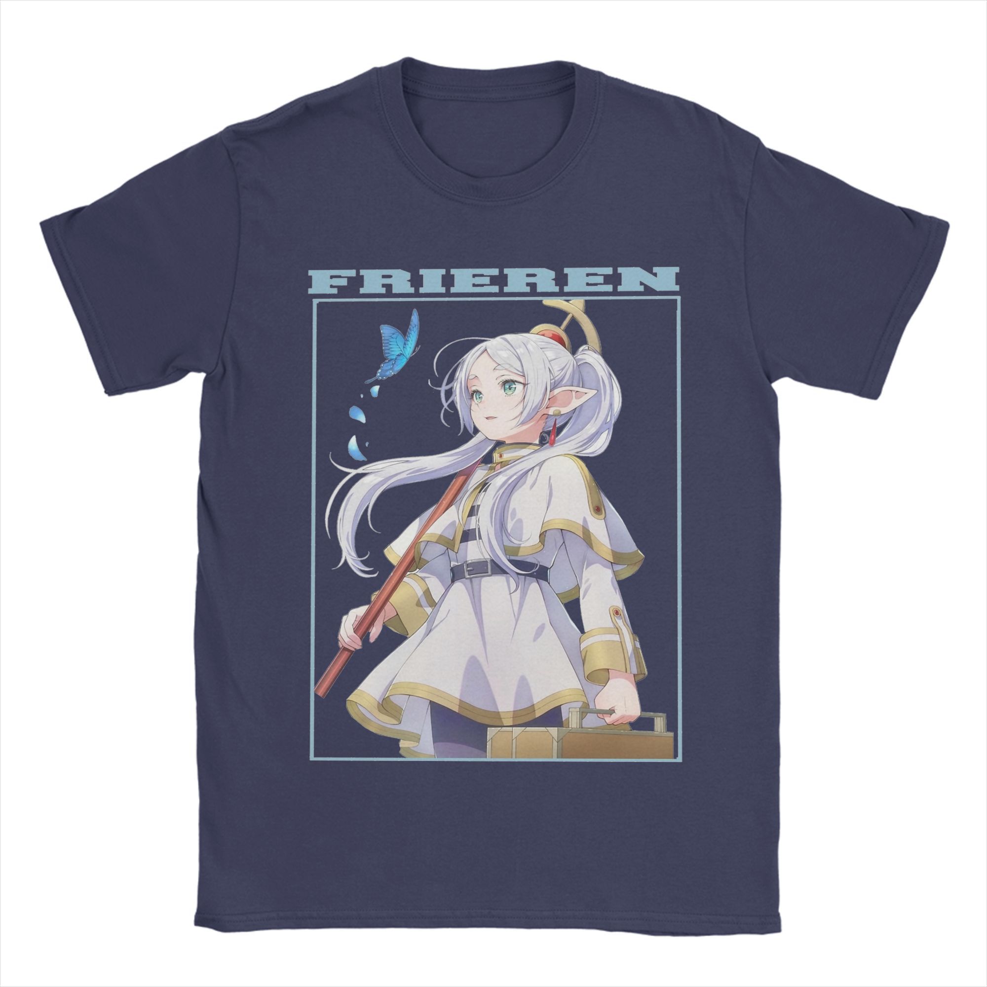 

Sousou No Frieren Men s T Shirt Japanese Anime Vintage Tee Shirt Short Sleeve Crew Neck T-Shirts Pure Cotton Graphic Clothing 4XL