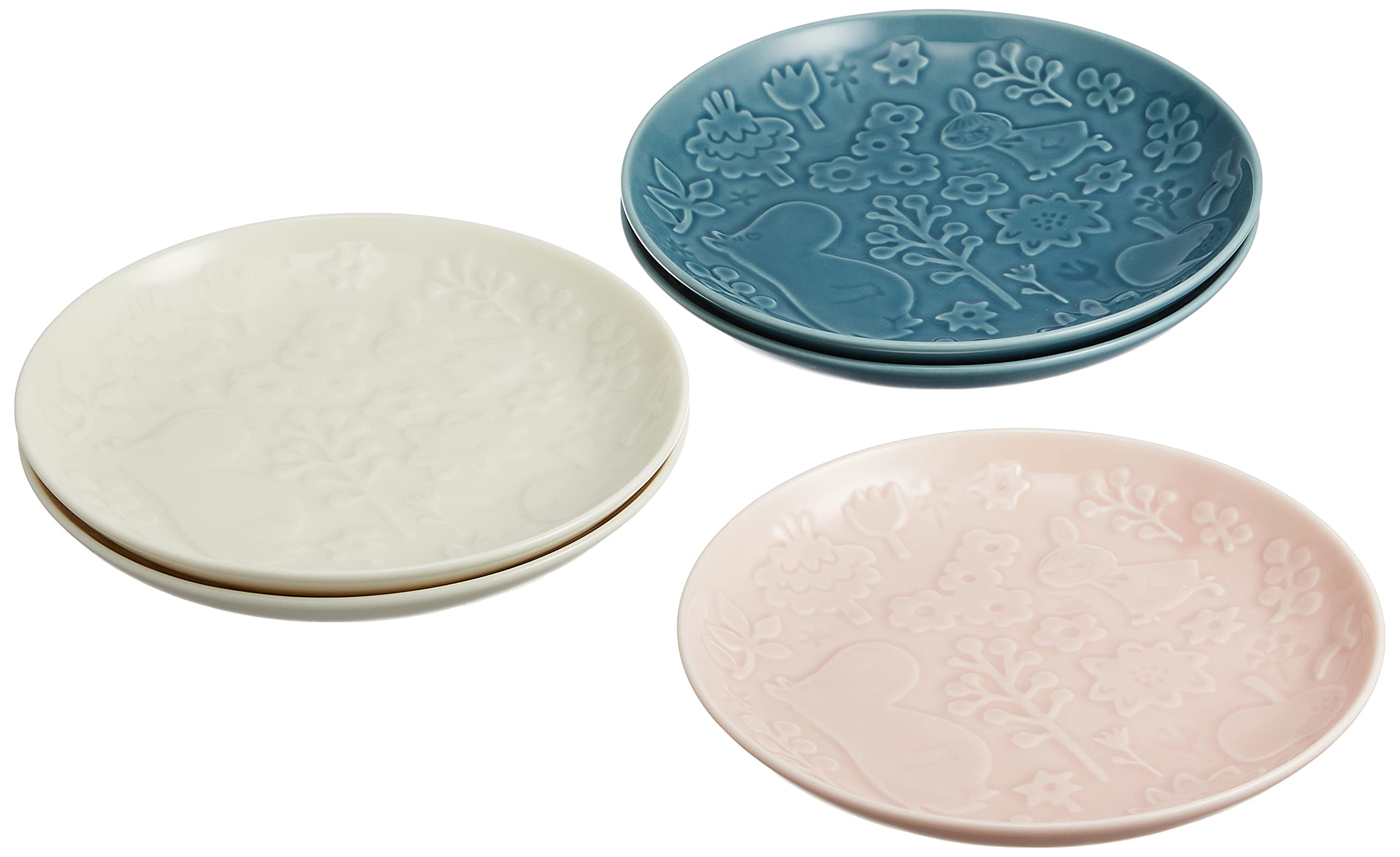 

Yamaka Shoten Moomin Cavely Plates, Approx. 16cm, Set of 5, Microwave and Dishwasher Safe, Nordic Style, Mother s Day Gift, Made in Japan, MM3700-57