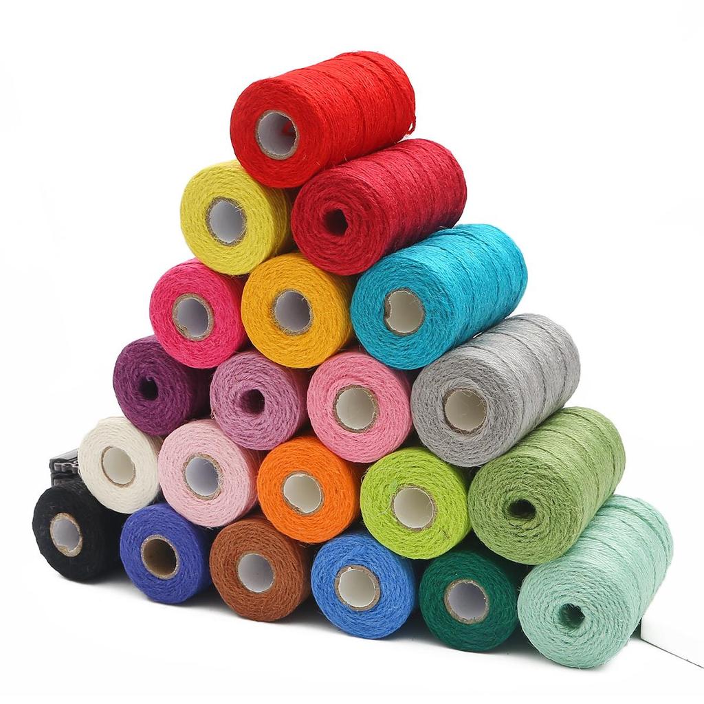 100M/Roll 2mm Natural Burlap Hessian Jute Twine Cord Rope String Gift Packing Strings Christmas Event & Party Supplies DIY Decor