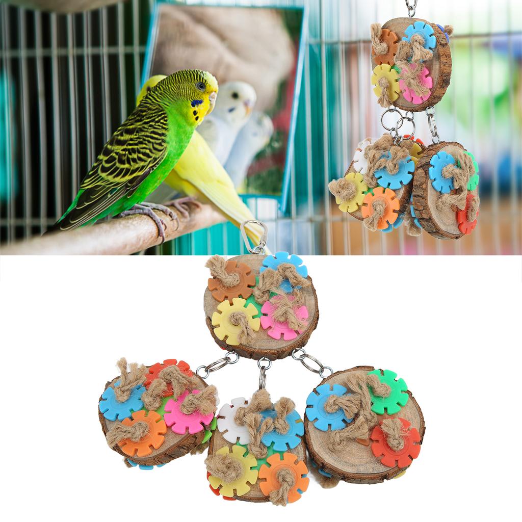 Cheap Bird Chewing Toys Colorful Parrot Cage Bite Toy for Lovebirds Finch Parakeets Budgerigars