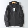 Men's Outdoor Mountain-Style Sun Protection Jacket, Solid Color Softshell Hooded Windbreaker, Sports Functional Zip-Up Jacket