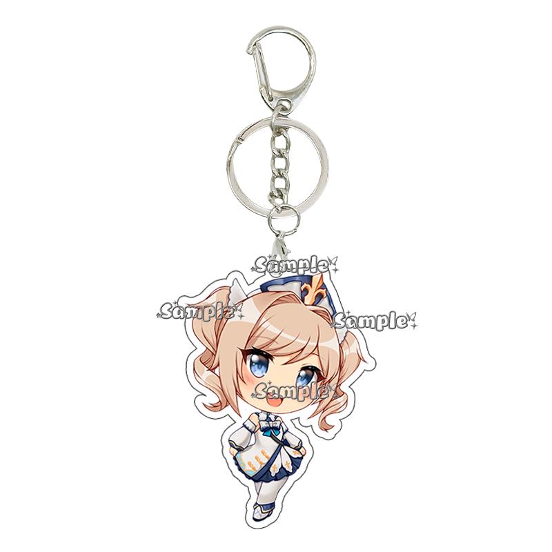 Hot Anime Game  Kamisato Ayaka Arlecchino Navia Anime Cartoon Cute Acrylic Model Double-sided Printing Keychain Keyring Pendant
