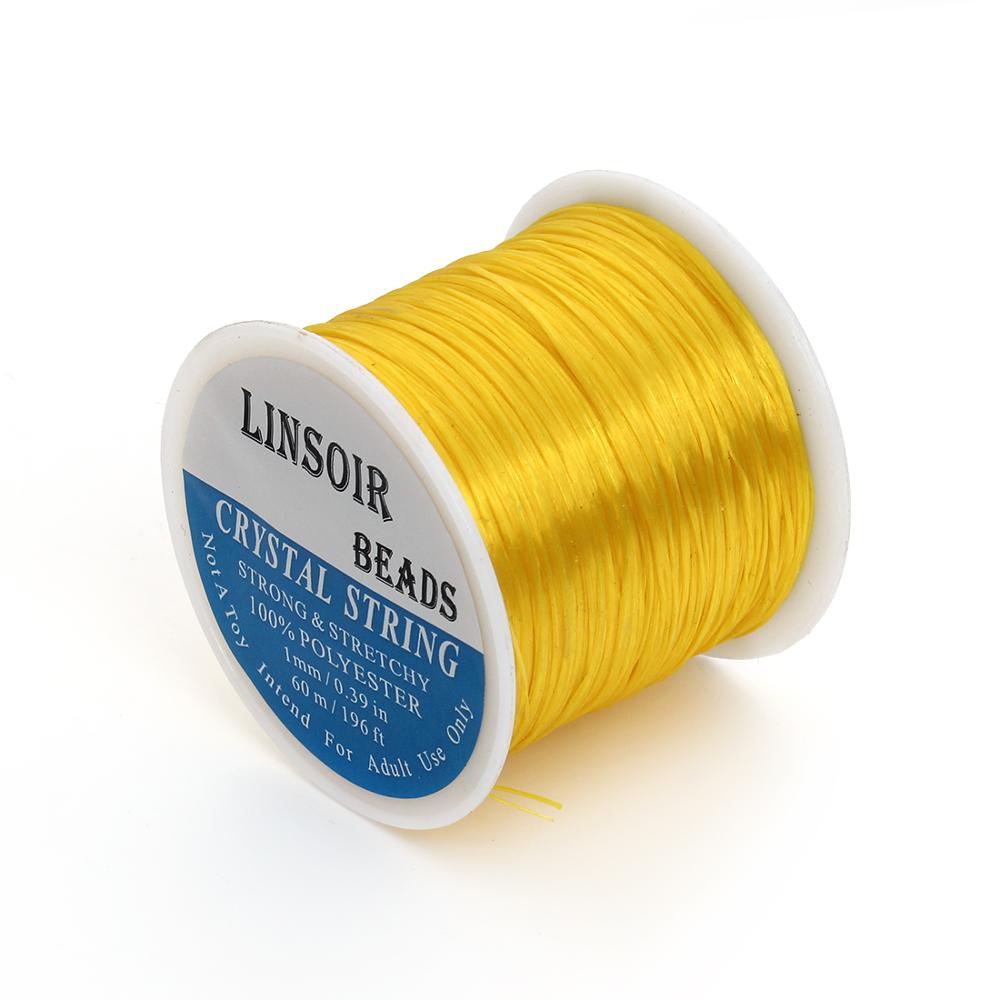 

10M/Roll Elastic Beading Cord 1mm Strong Crystal Line Stretch Thread String For DIY Necklace Bracelets Jewelry Making жёлтый