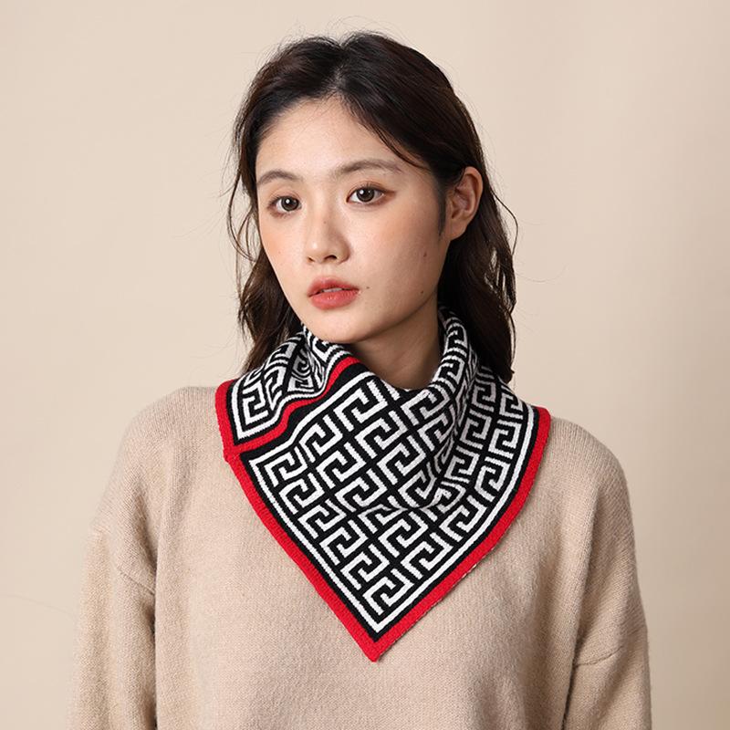 Autumn And Winter Unisex Knitted Scarf For Warmth And Neck Protection, Fake Collar For Convenient Head And Neck Covering, Lazy Scarf Triangle Scarf