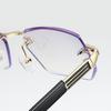 Blue Light Blocking Glasses Rimless Frame Clear Lens Reading Glasses Intelligent Zoom Anti-Glare Eyeglasses for Women Men
