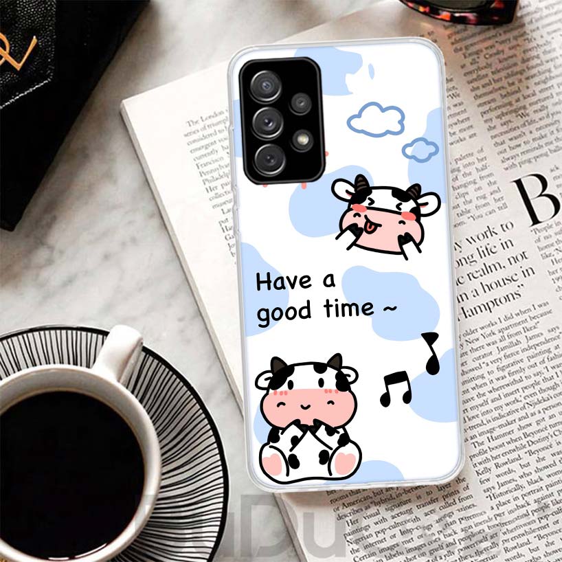 Dairy Cattle Cow Speckle Cute Cover For Samsung Galaxy A51 A50 A71 A70 Phone Case A21S A31 A41 A10 A20E A30 A40 A01 A11 A6 A7 A8