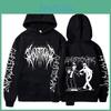 Ghostemane Felpa con Cappuccio Doppia Stampa su Entrambi i Lati Moda Uomo Hip Hop Metal Rock Felpe Tuta Streetwear