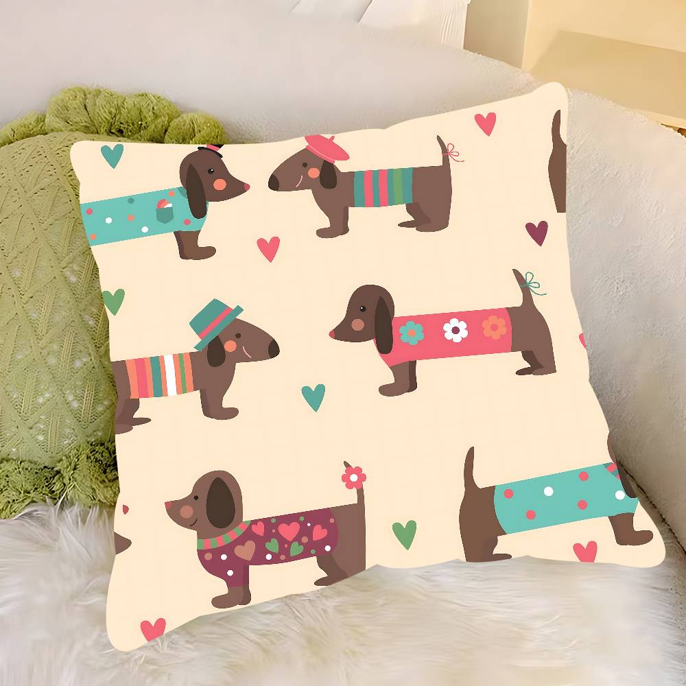 Söt Tecknad Tax Kuddfodral Avtagbart Tvättbart Kuddfodral – Mjukt Linne för Alla Årstider