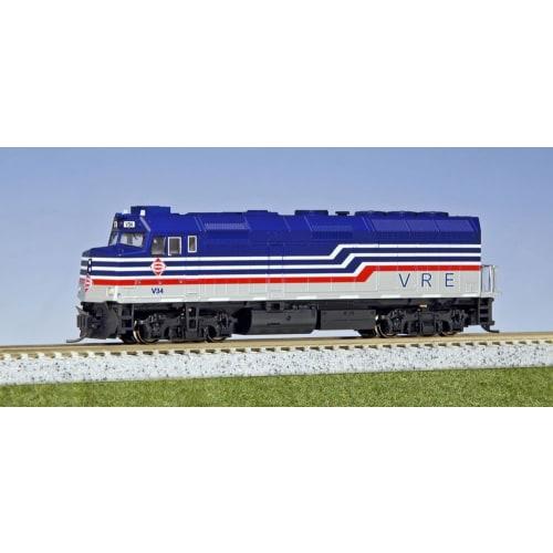 

KATO (176-9002) F40PH Virginia Railway Express #V34 Blue/Silver Model Train, Foreign Car, N Gauge